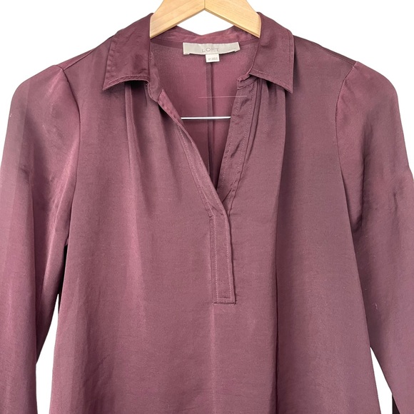 Loft Plum Long Sleeve Blouse - Picture 4 of 5